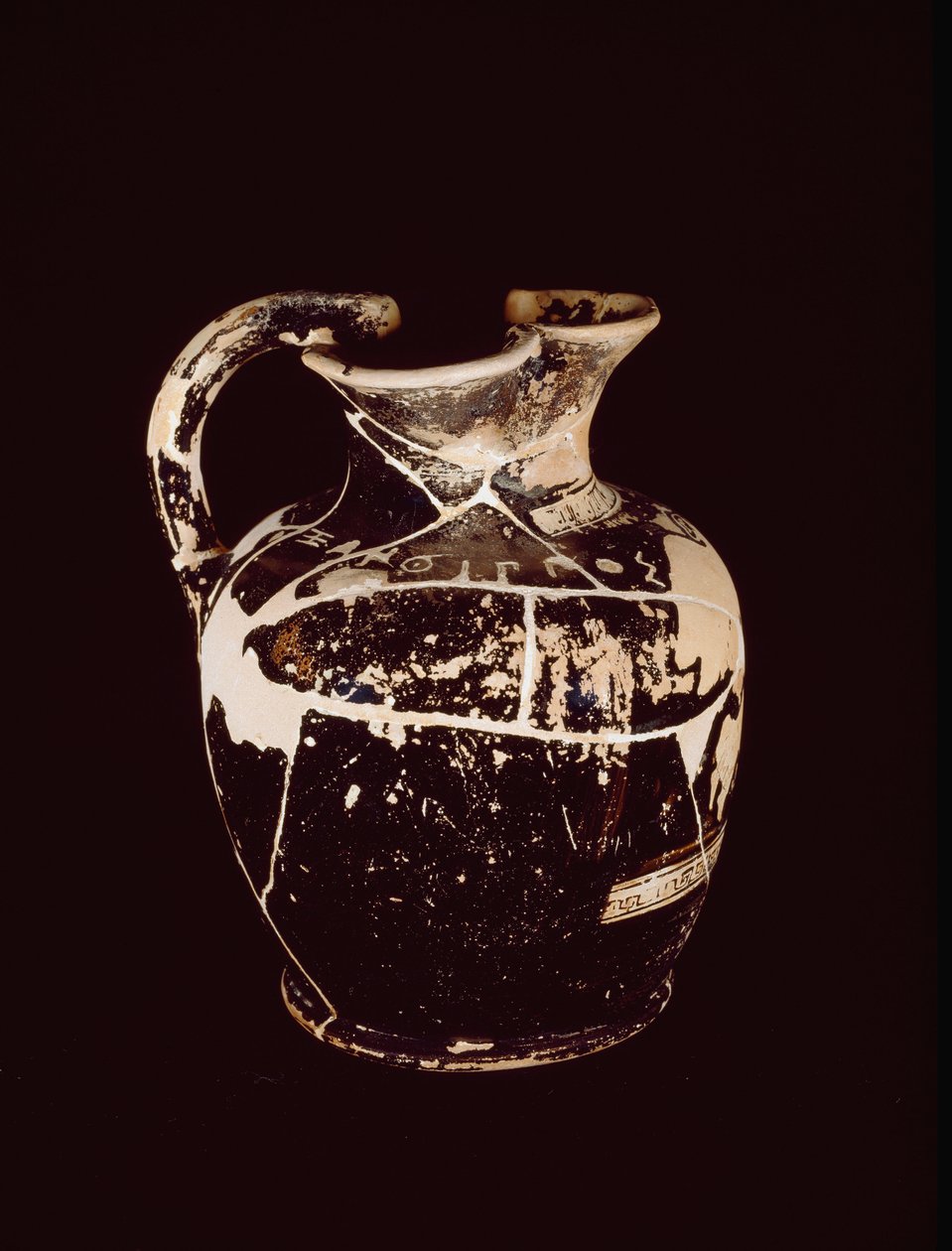 Oenochoe com a inscrição xantipos. Do túmulo 709 de Valle Trebbia, século V a.C. de Etruscan