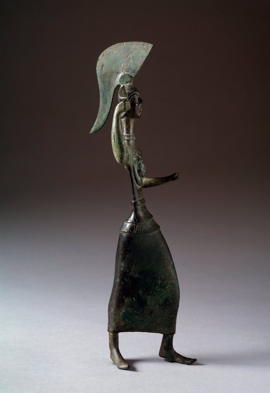 A deusa etrusca Menerva (Menrva) - Escultura de bronze, 440-420 a.C. de Etruscan