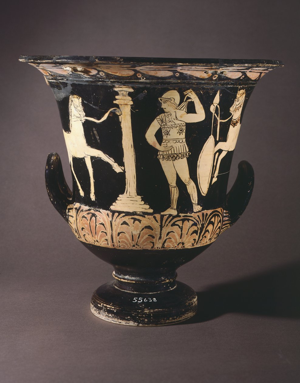 krater (vaso grande) do Pintor de Londres. Cerâmica de algarismos vermelhos de Gualdo Tadino (Úmbria). Civilização Etrusca, Século IV a.C. de Etruscan