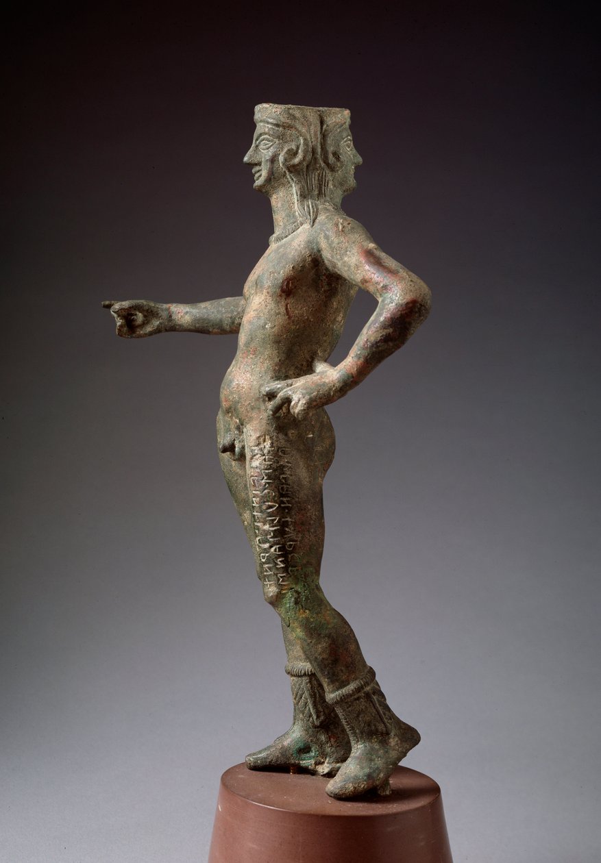 A divindade do design Culsans. Escultura em bronze, século III a.C. de Etruscan Etruscan