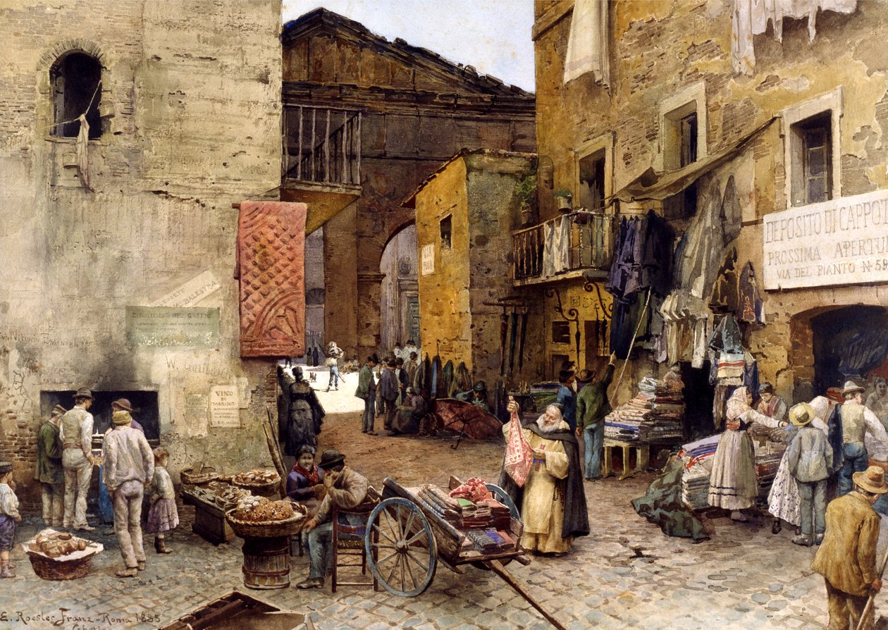 Estrada pelo Porticus Octaviae, 1888 de Ettore Roesler Franz