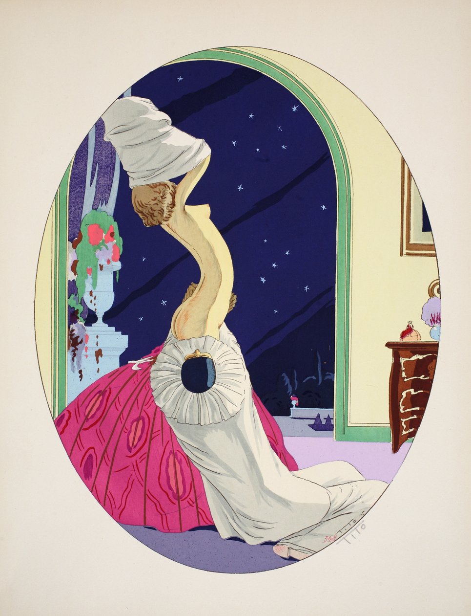 Os Cinco Sentidos - Audição, Visão, Cheiro, Tato e Gosto, pub. Paris, 1925 (estêncil) de Ettore Tito