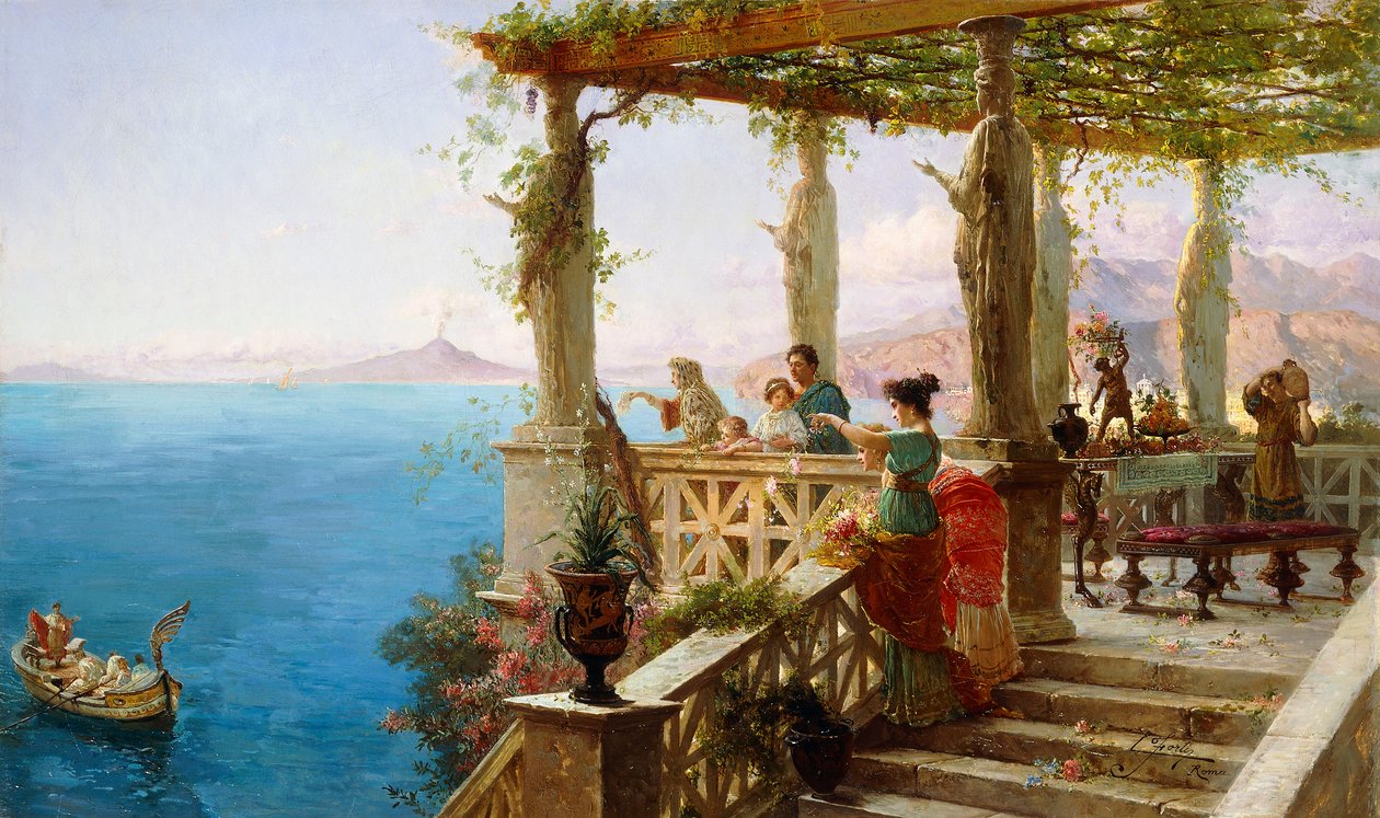 A Partida do Mestre da Casa (óleo sobre tela) de Ettore Forti