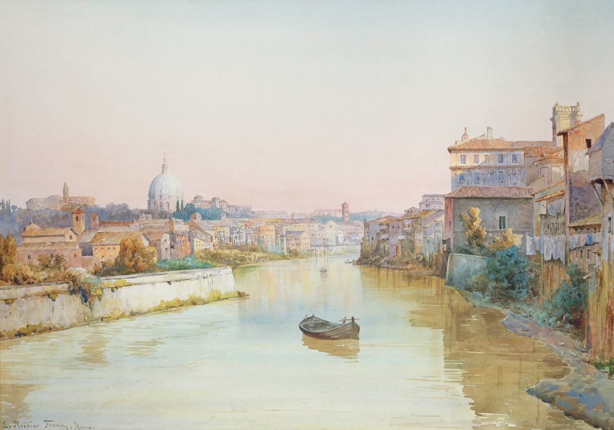 Vista do Tevere da Ponte Sisto de Ettore Roesler Franz