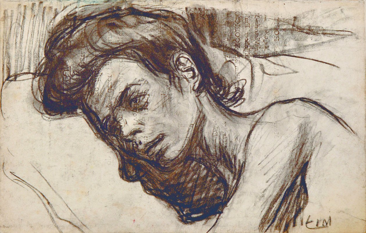 Augustine doente (retrato final) de Eugeen van Mieghem