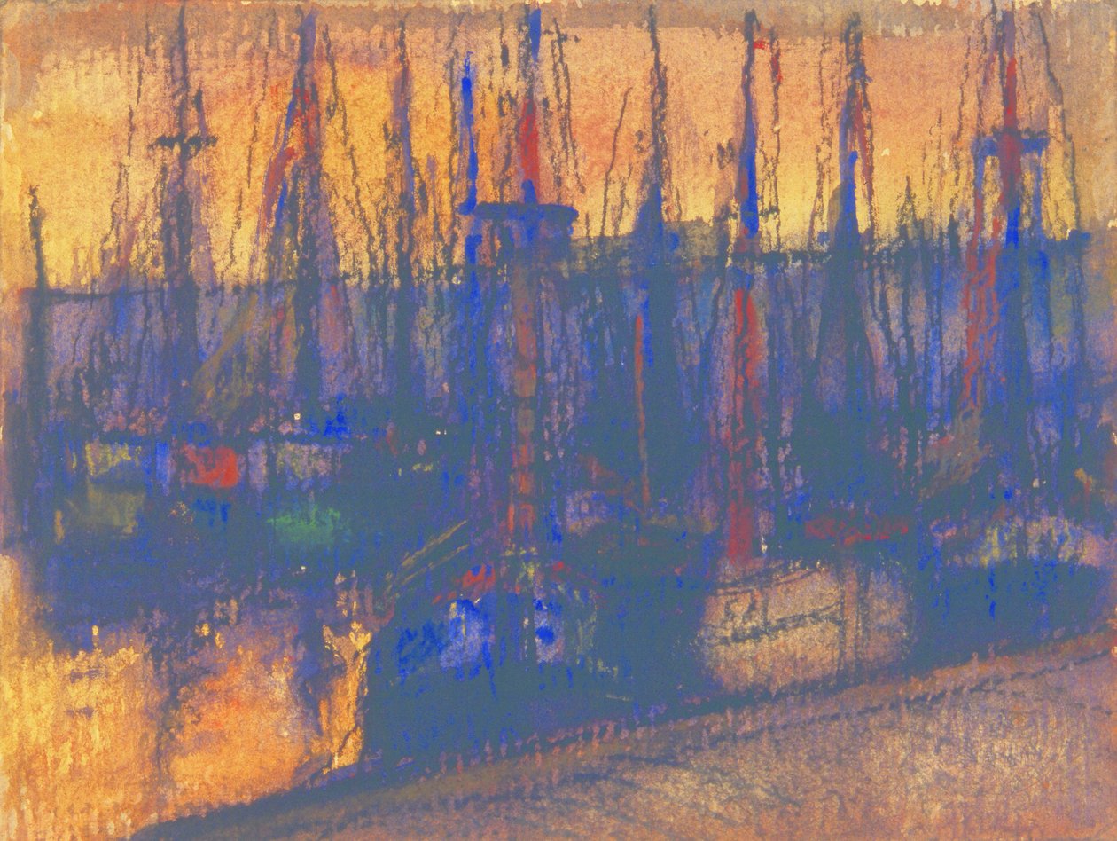 Barcos de pesca no porto de Blankenberge de Eugeen van Mieghem
