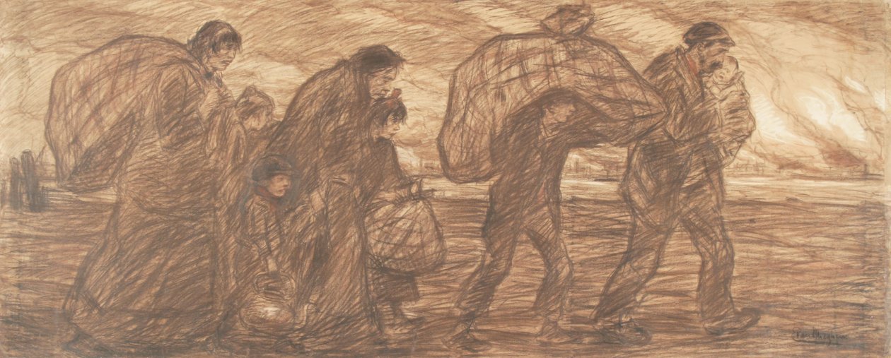 Refugiados (com a mãe Van Mieghem) de Eugeen van Mieghem