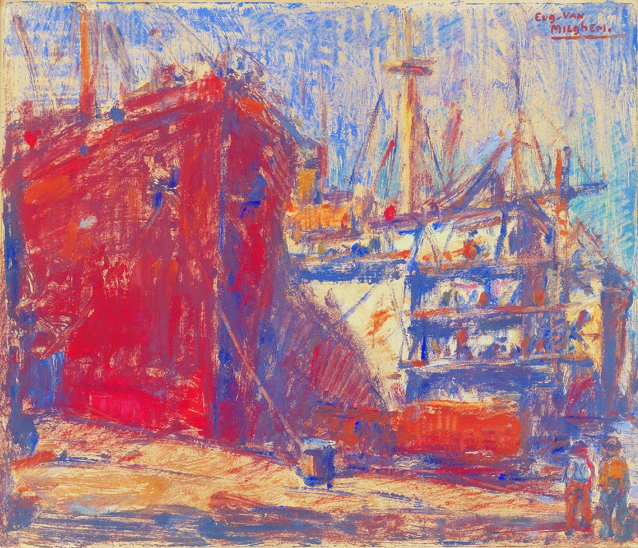 Navios no porto de Eugeen van Mieghem
