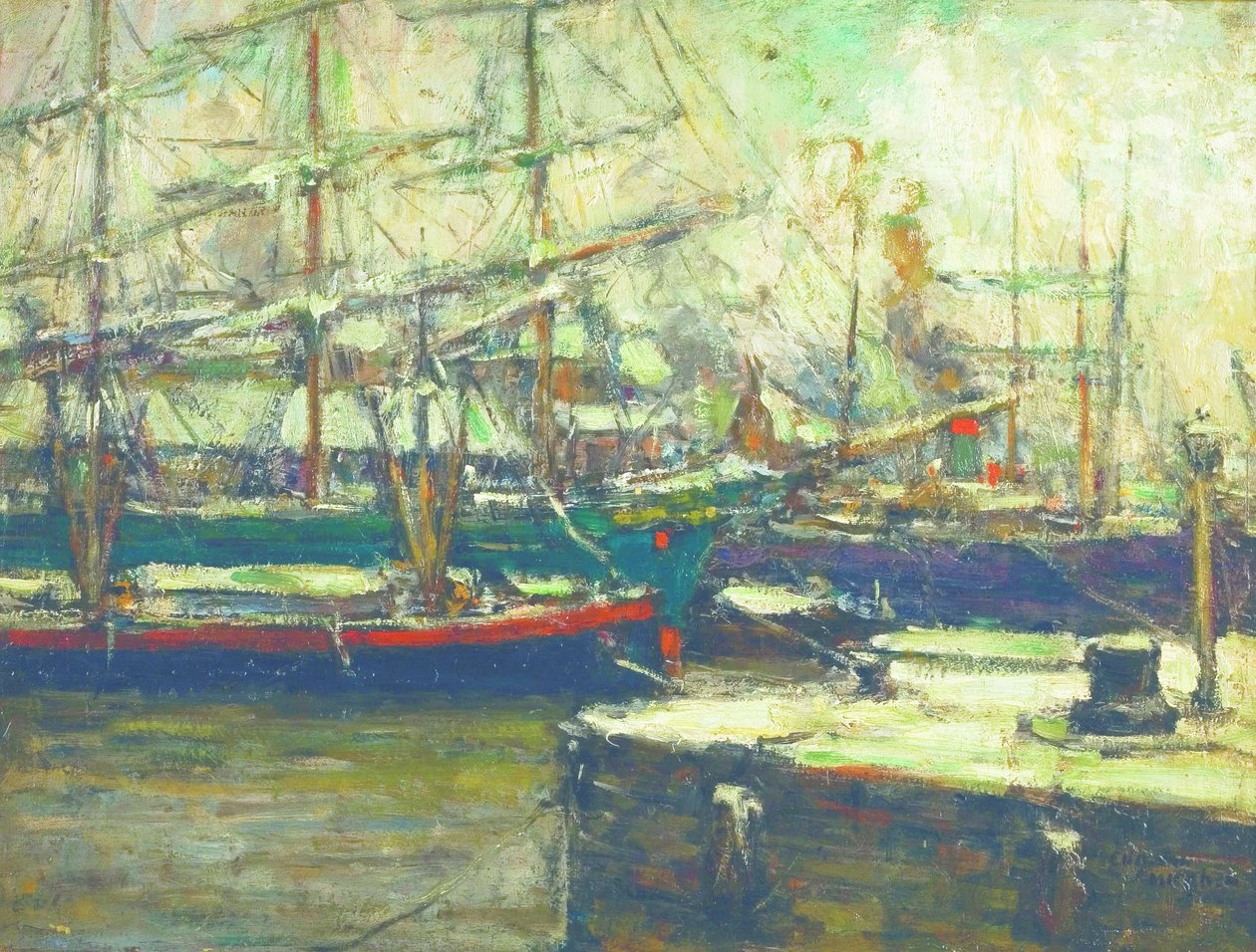 Inverno no porto de Eugeen van Mieghem