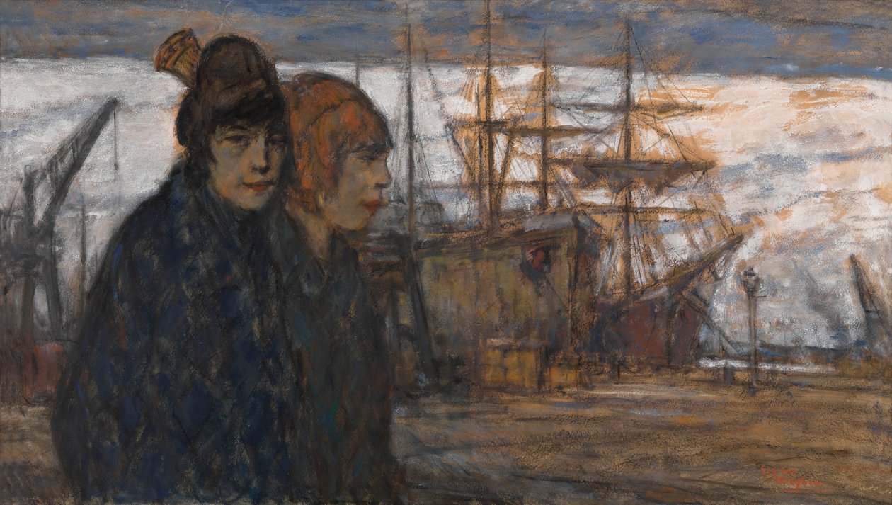 Mulheres no porto de Eugeen van Mieghem