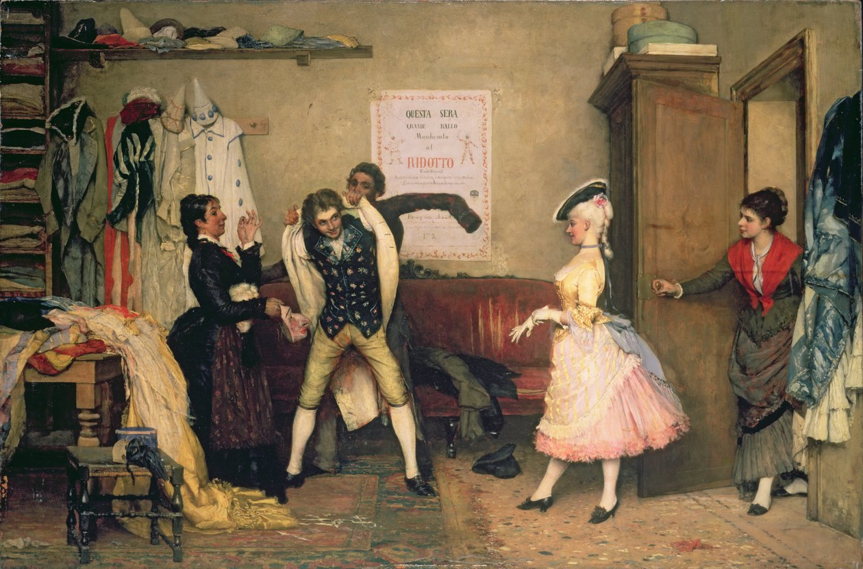 Vestir-se para o disfarce de Eugen von Blaas