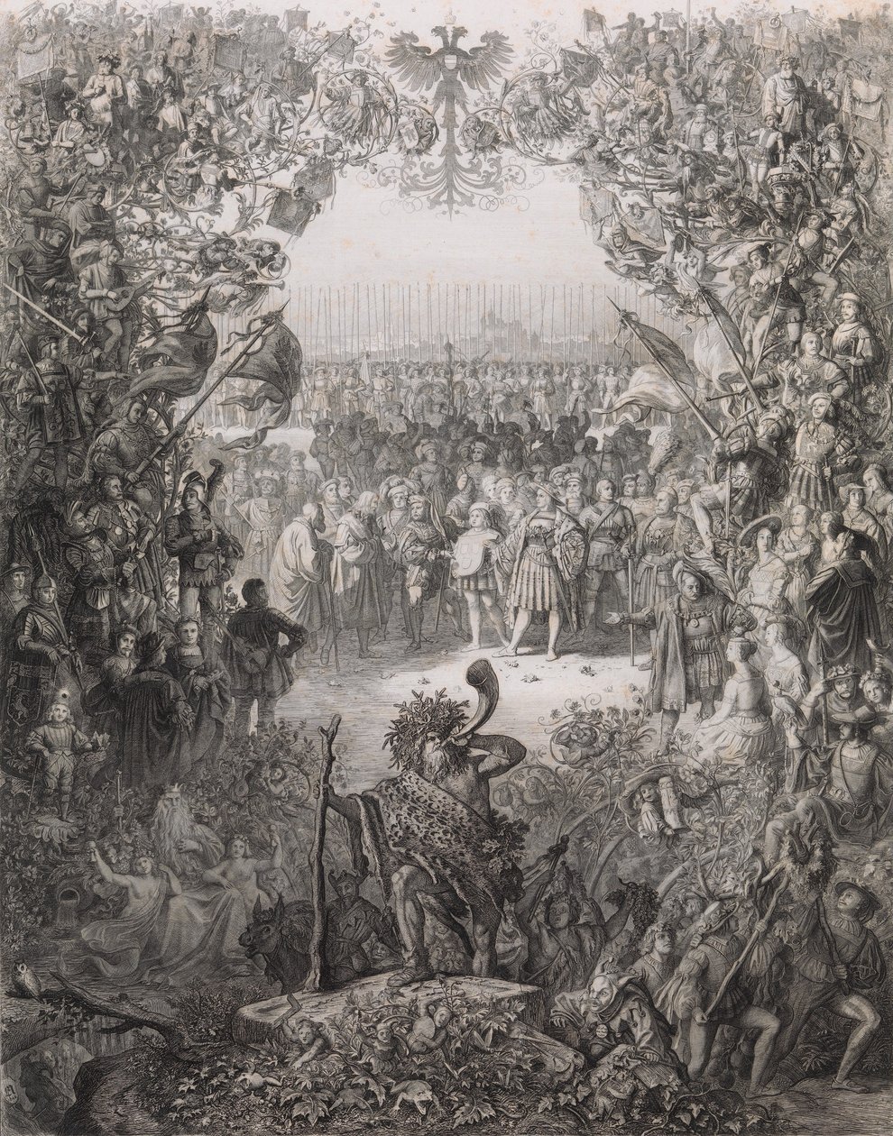 Os membros da Sociedade Albrecht Durer para o ano eleitoral 1843-1844 Der Albrecht Du..., 1843. de Eugen Napoleon Neureuther