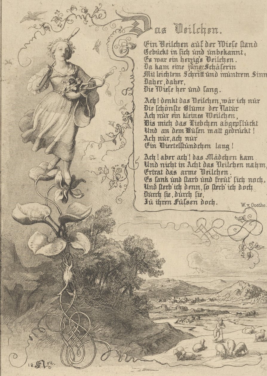Nenúfar, Viola, Rei de Thule, a vingança das flores, 1852. de Eugen Napoleon Neureuther