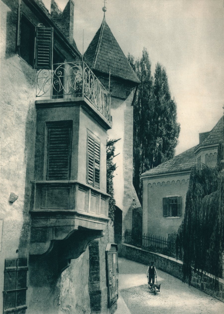 Um canto tranquilo de Merano, Tirol do Sul, Itália, 1927 de Eugen Poppel