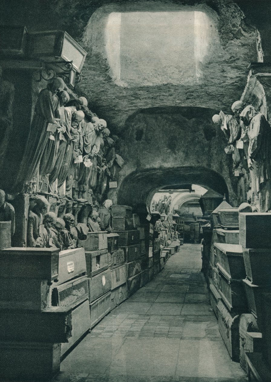 Catacumbas dos Capuchinhos, Palermo, Sicília, Itália, 1927 de Eugen Poppel