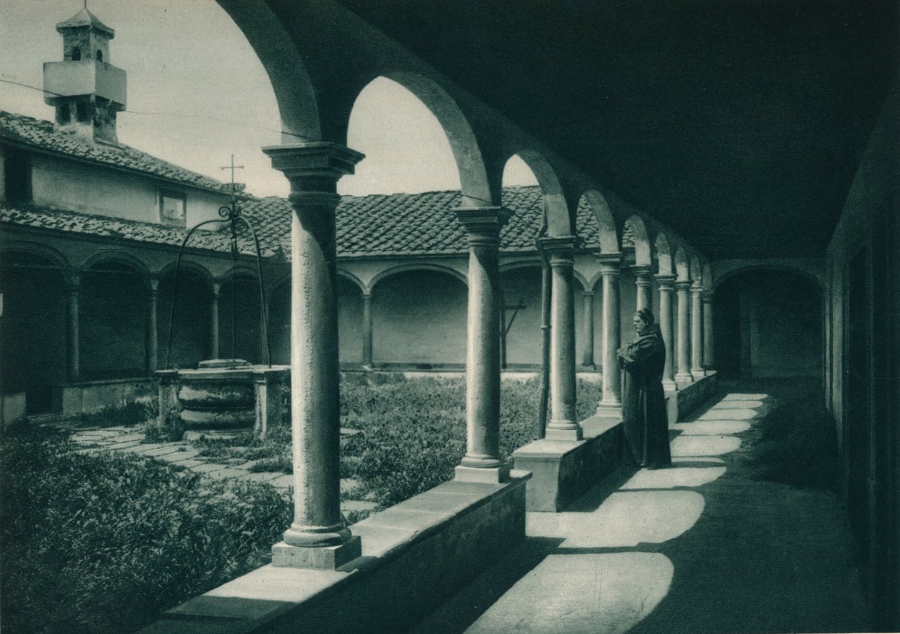 Claustros em um mosteiro, Florença, Itália, 1927 de Eugen Poppel