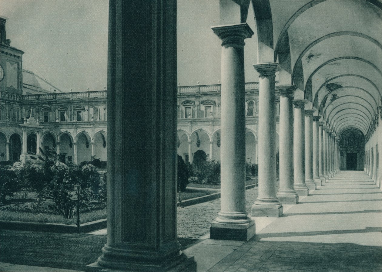 Claustros no Mosteiro de San Martino, perto de Nápoles, Itália, 1927 de Eugen Poppel