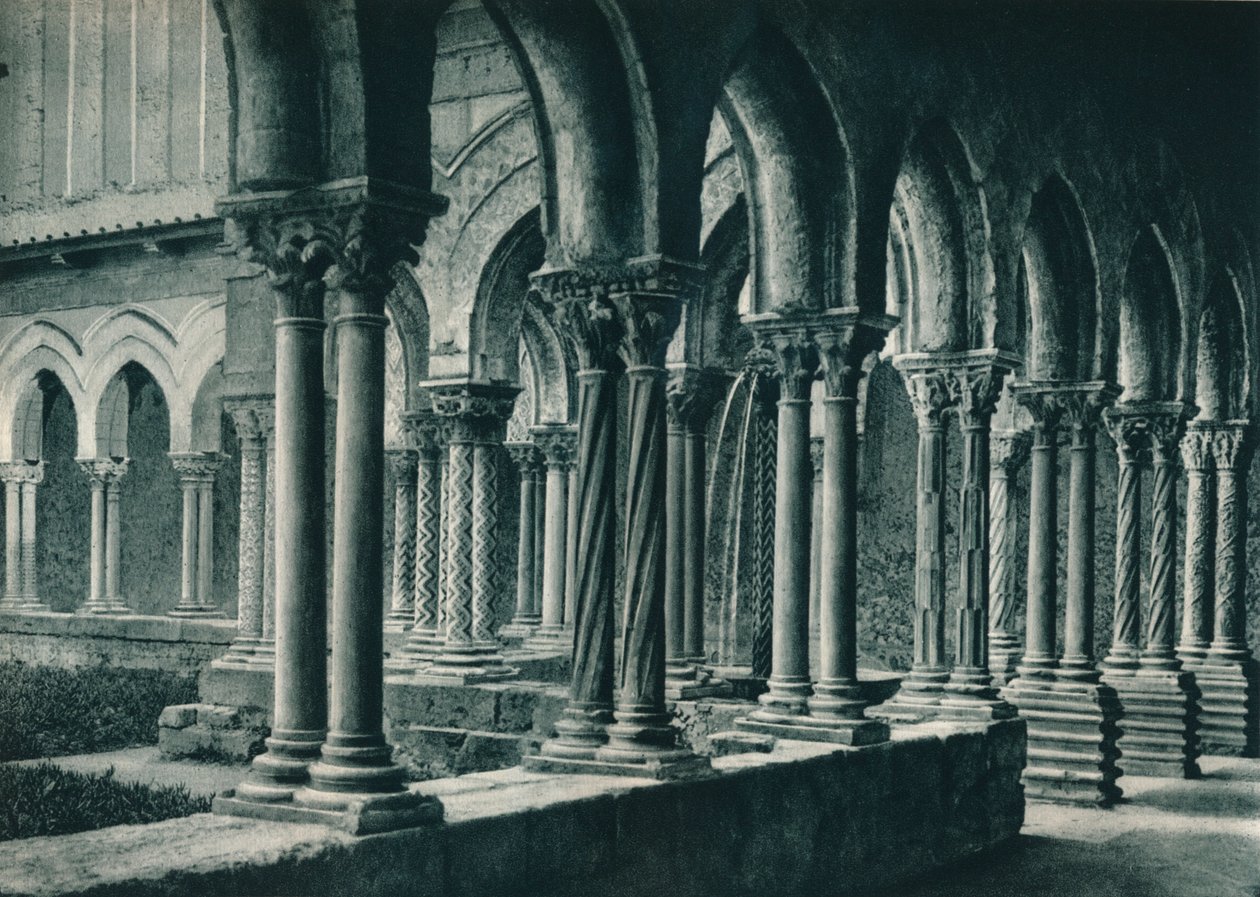 Claustros do mosteiro beneditino, Monreale, Sicília, Itália, 1927 de Eugen Poppel