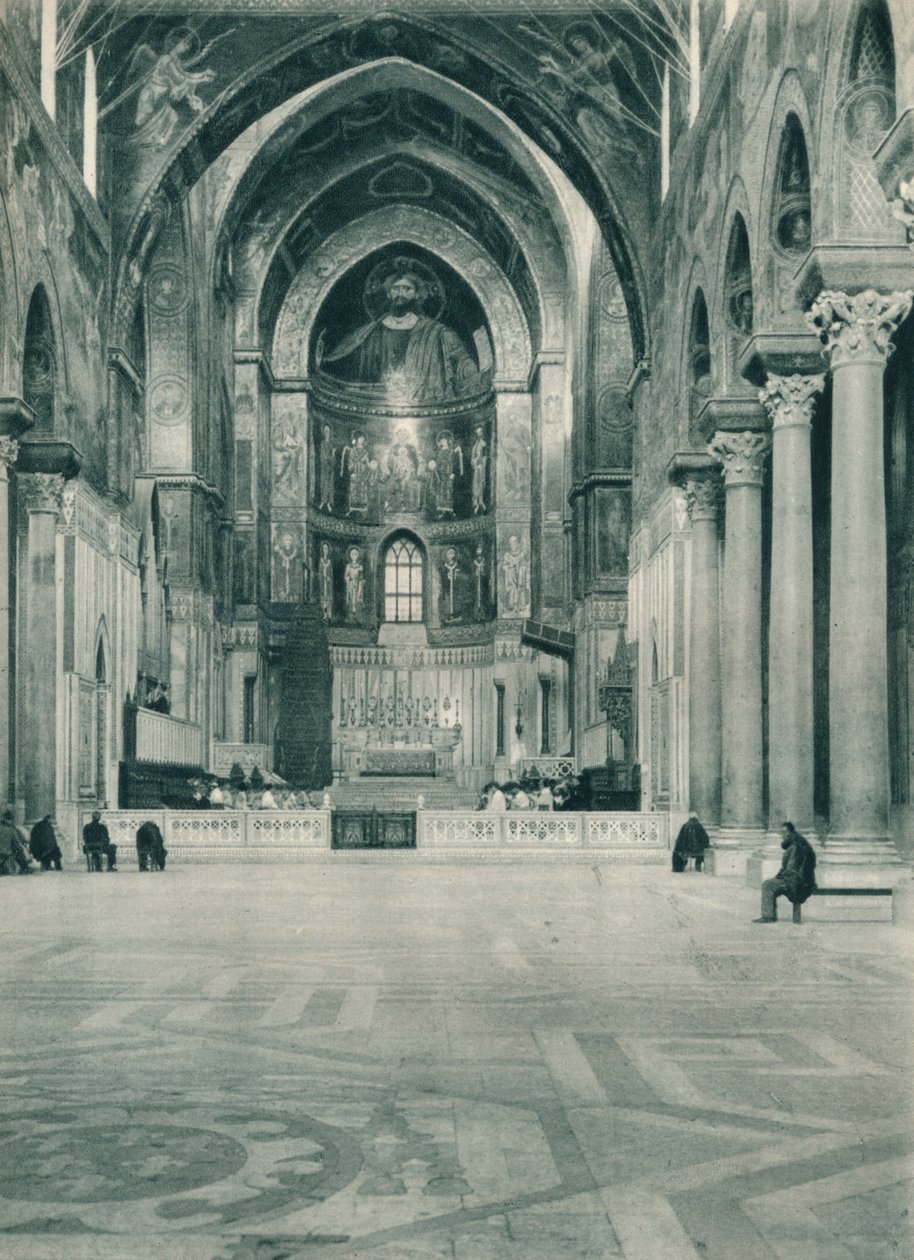 Interior da Catedral de Monreale, Sicília, Itália, 1927 de Eugen Poppel
