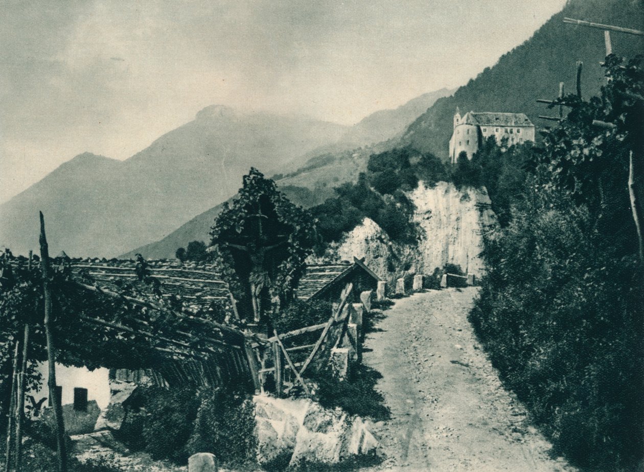 Paisagem com o Castelo de Tirol, Merano, Tirol do Sul, Itália, 1927 de Eugen Poppel