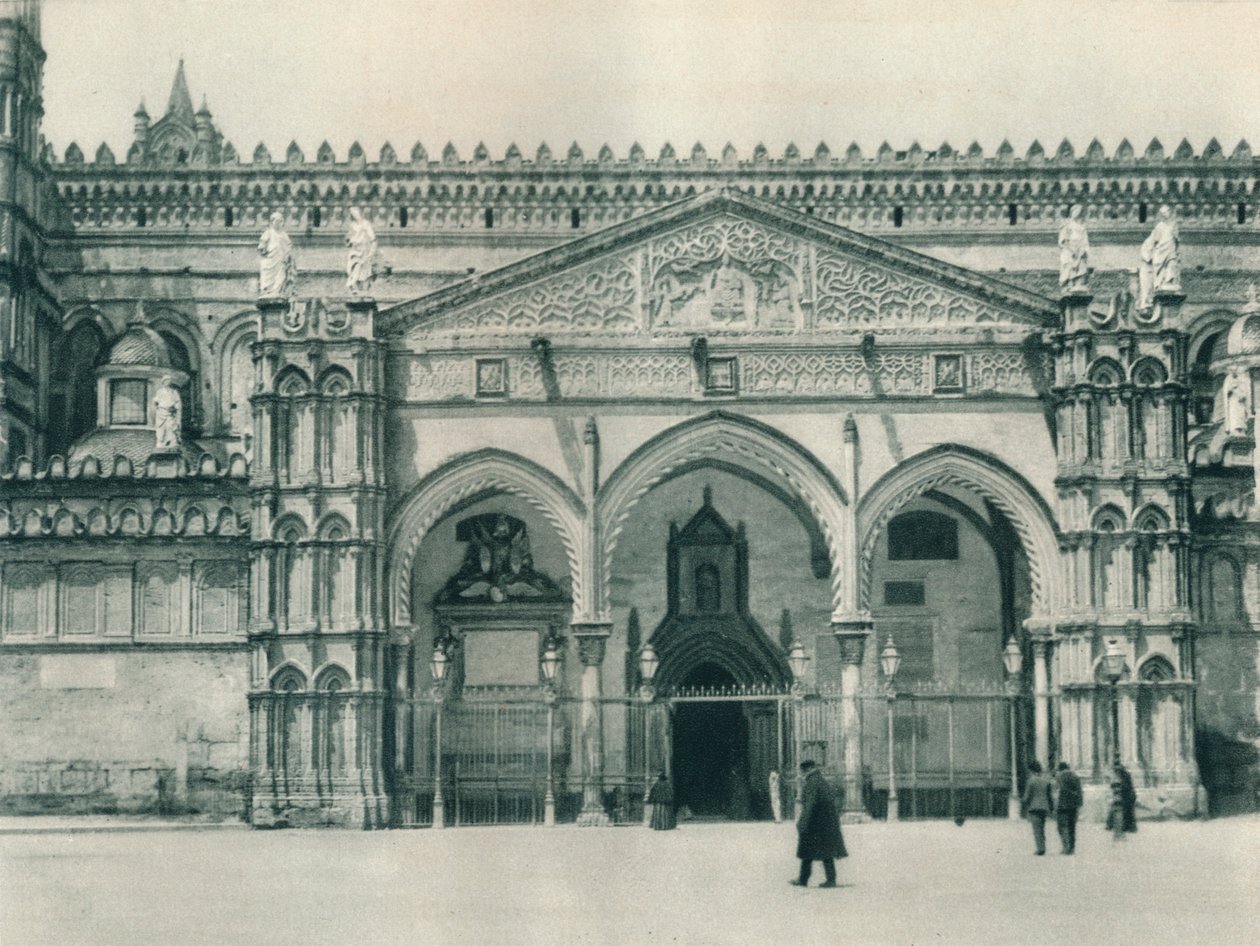 Entrada principal da Catedral, Palermo, Sicília, Itália, 1927 de Eugen Poppel