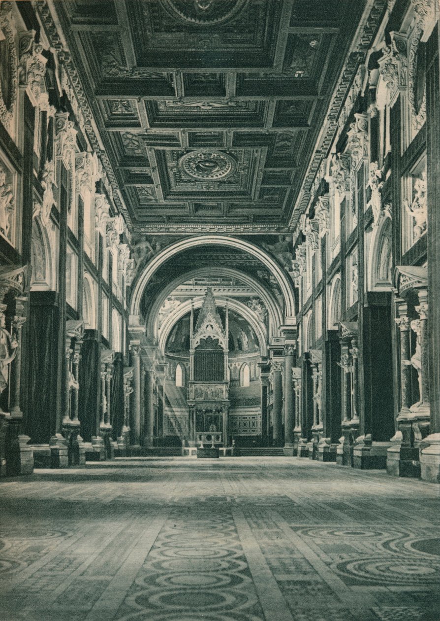 Nave da Basílica San Giovanni no Lateran, Roma, Itália, 1927 de Eugen Poppel