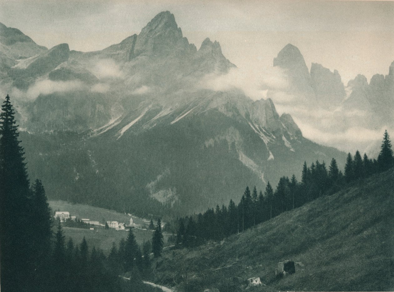 Grupo Pala, San Martino di Castrozza, Dolomitas, Itália, 1927 de Eugen Poppel