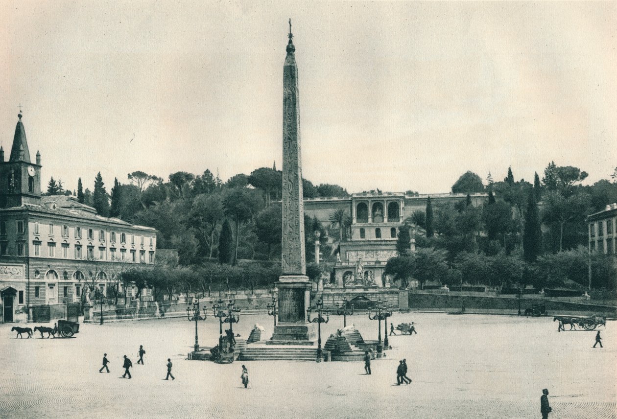 Piazza del Popolo e o Monte Pinciano, Roma, Itália, 1927 de Eugen Poppel