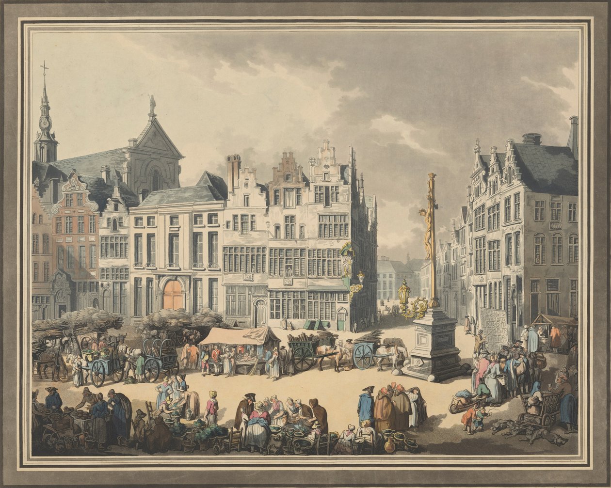 Place de Meir em Antuérpia, 1797. de Eugen Poppel