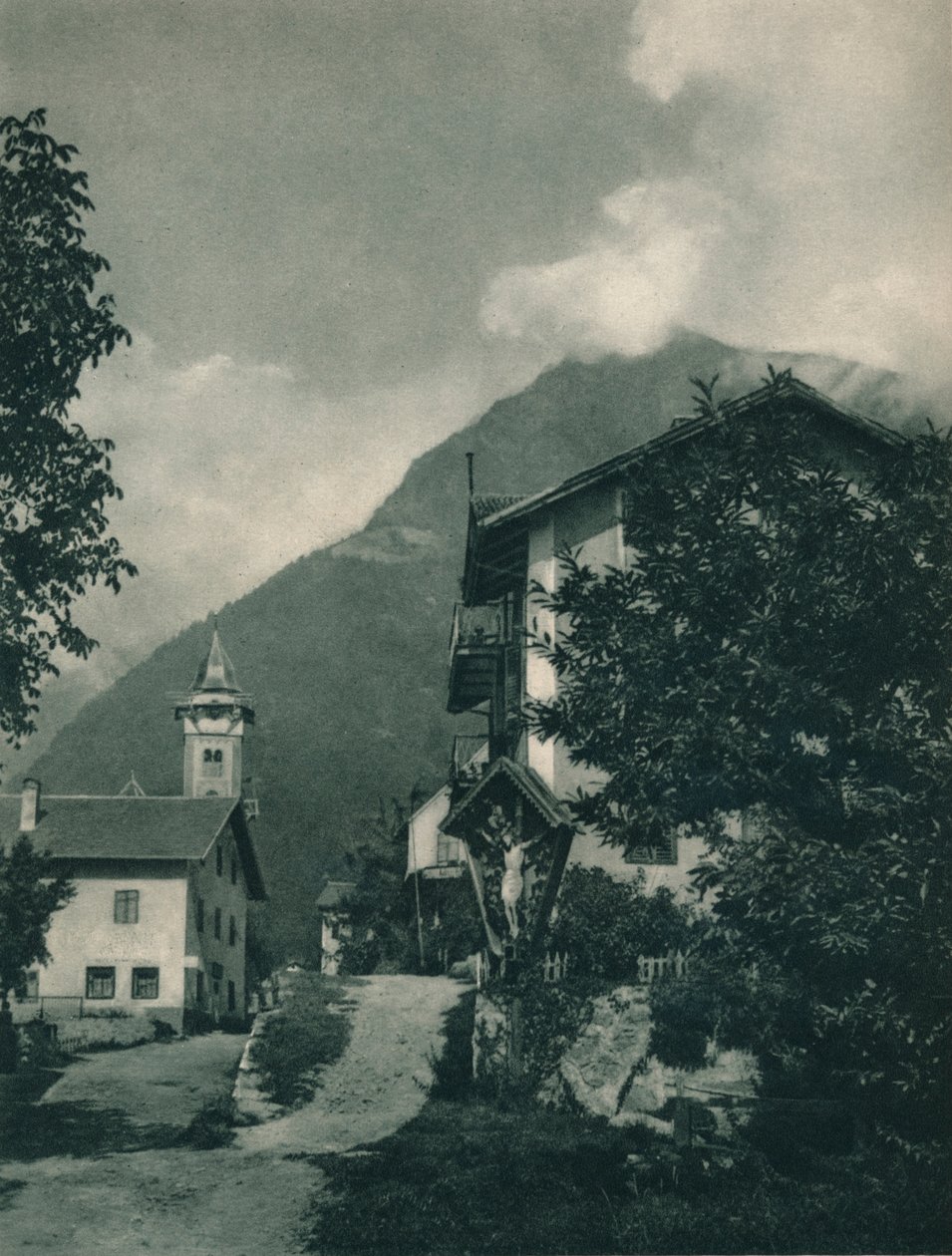 Caminho para o Castelo de Tirol, Merano, Tirol do Sul, Itália, 1927 de Eugen Poppel