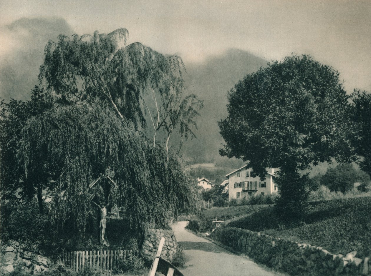 Caminho para o Castelo de Tirol, Merano, Tirol do Sul, Itália, 1927 de Eugen Poppel