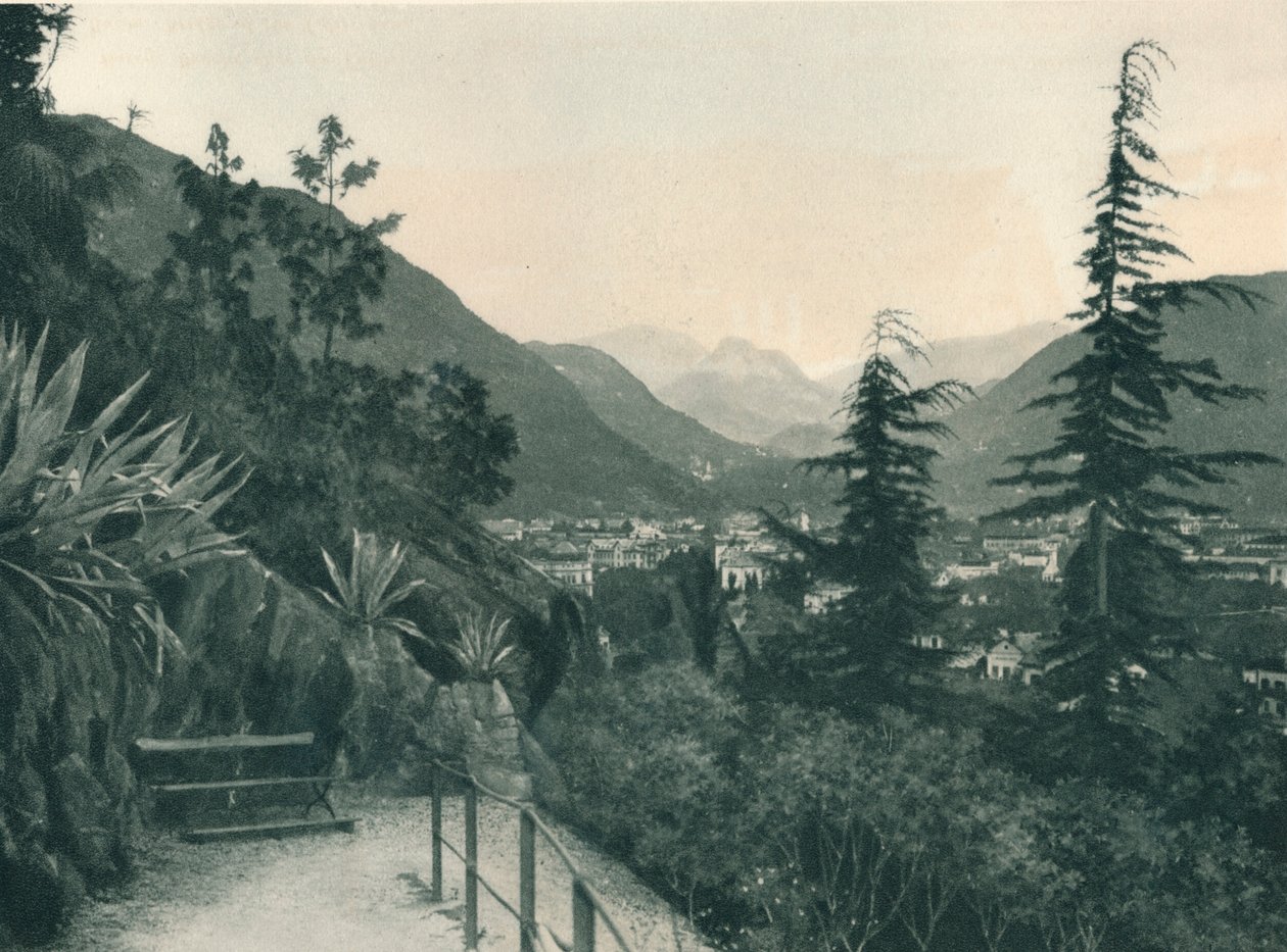 Vista da cidade de Bolzano, Tirol do Sul, Itália, 1927 de Eugen Poppel