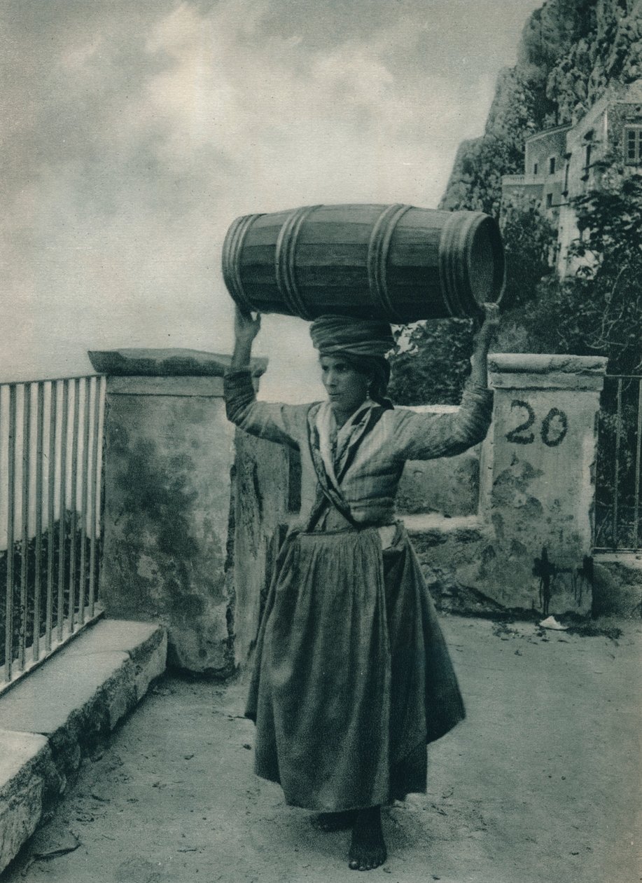 Portador de água, Capri, Itália, 1927 de Eugen Poppel