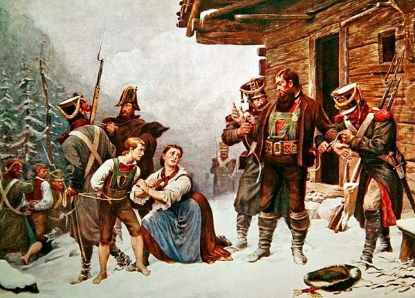 Captura de Andreas Hofer em 19 de janeiro de Eugen von (after) Blaas