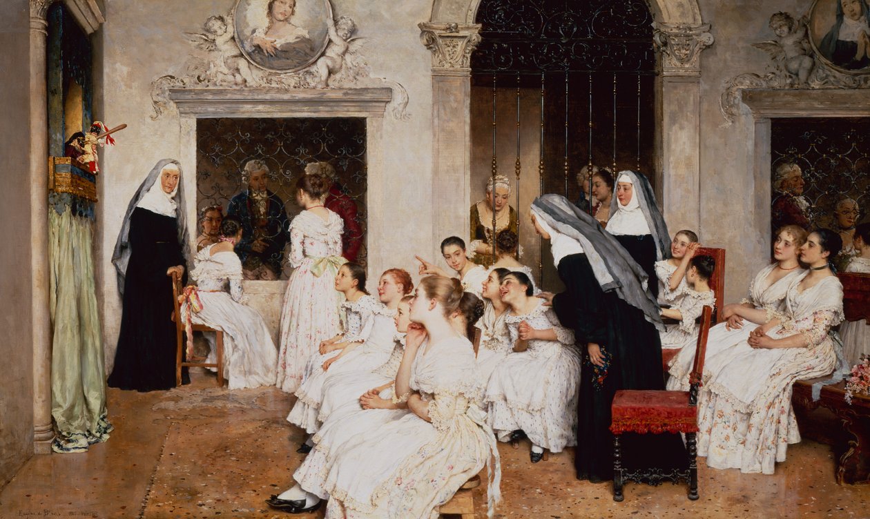 Cena do Convento em Veneza (óleo sobre tela) de Eugen von Blaas