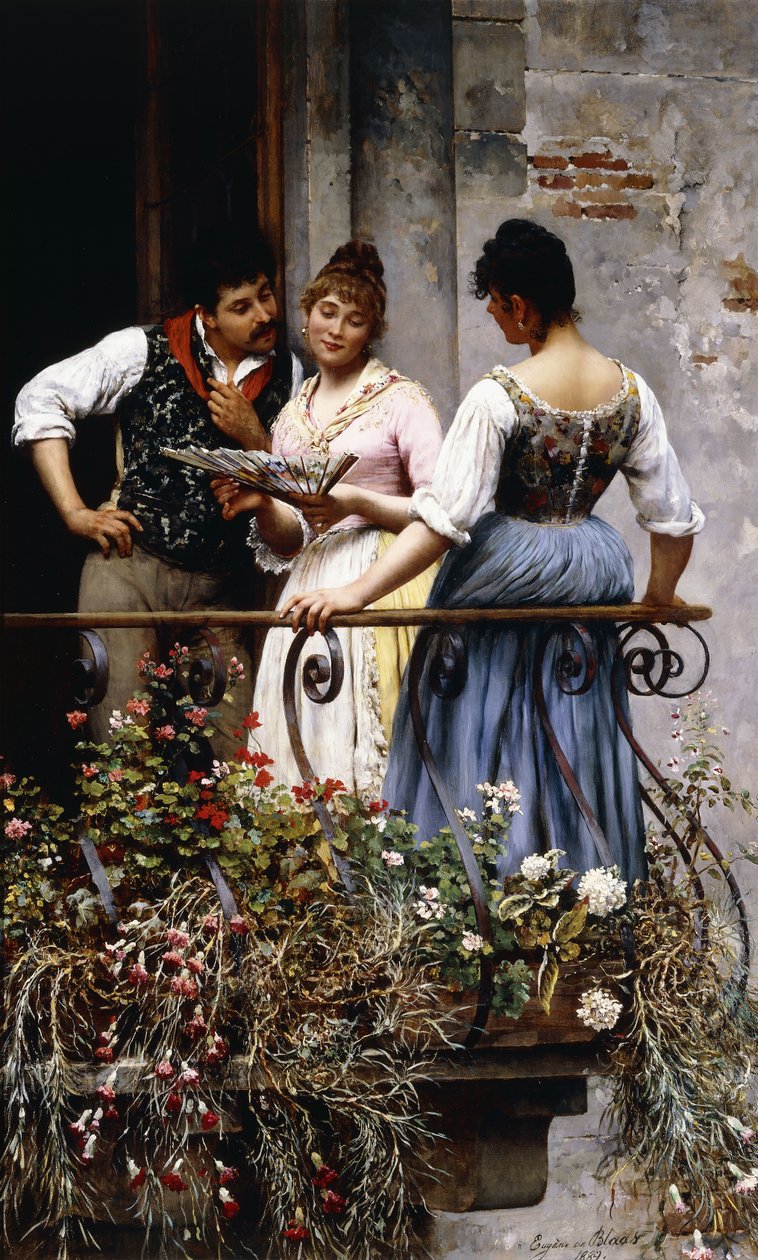 Na varanda, 1889 de Eugen von Blaas
