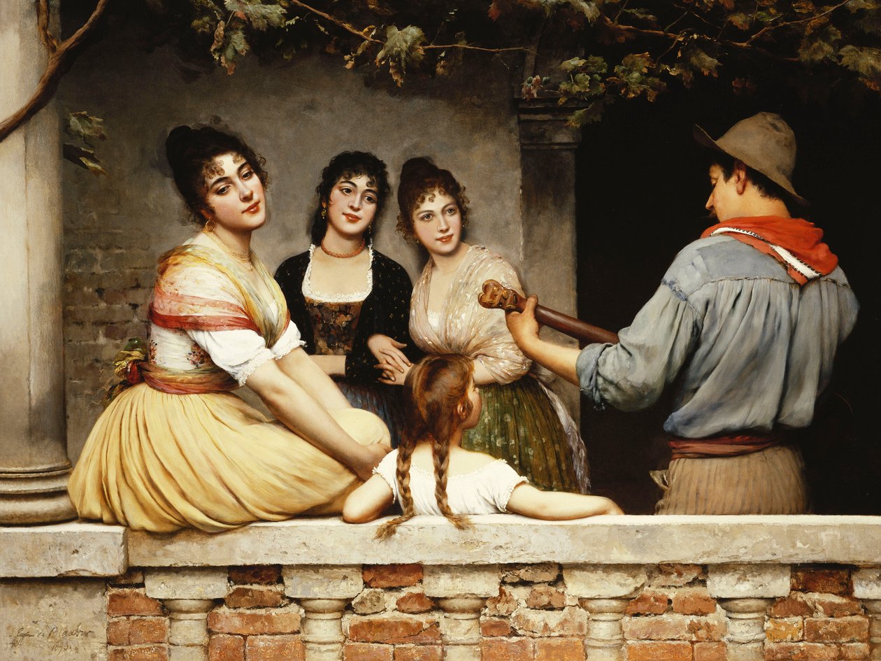 Na varanda, 1893 de Eugen von Blaas