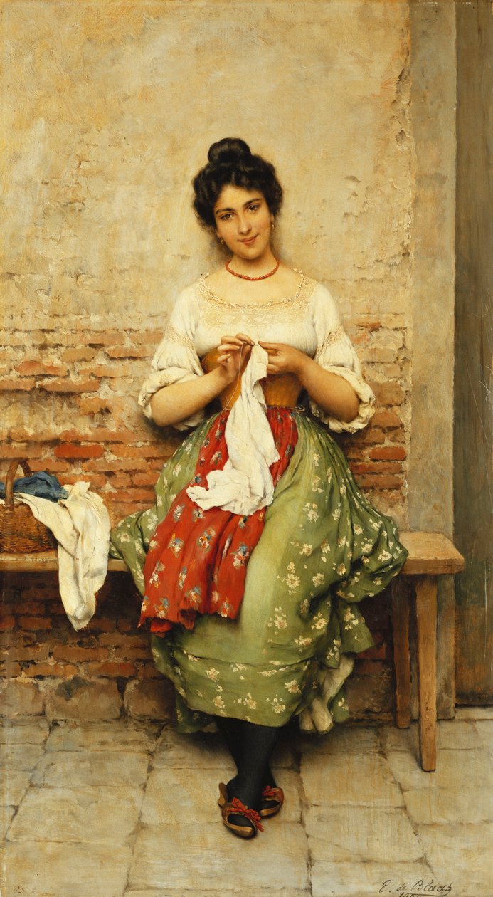 A costureira, 1901 de Eugen von Blaas