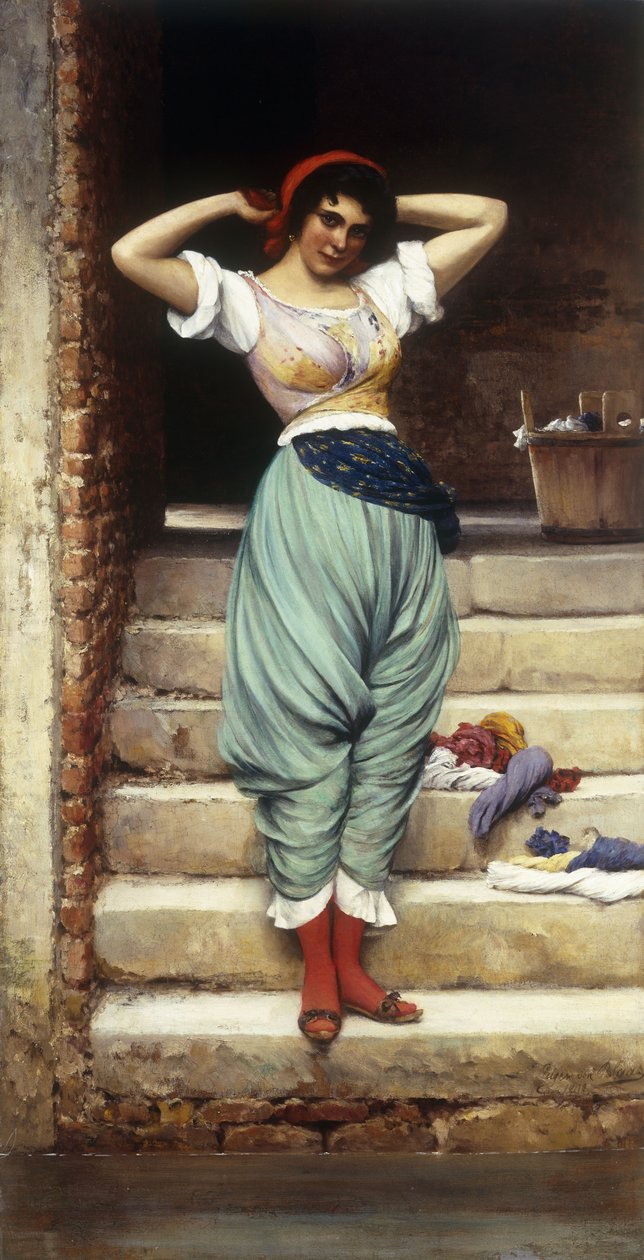A lavadeira, 1878 de Eugen von Blaas