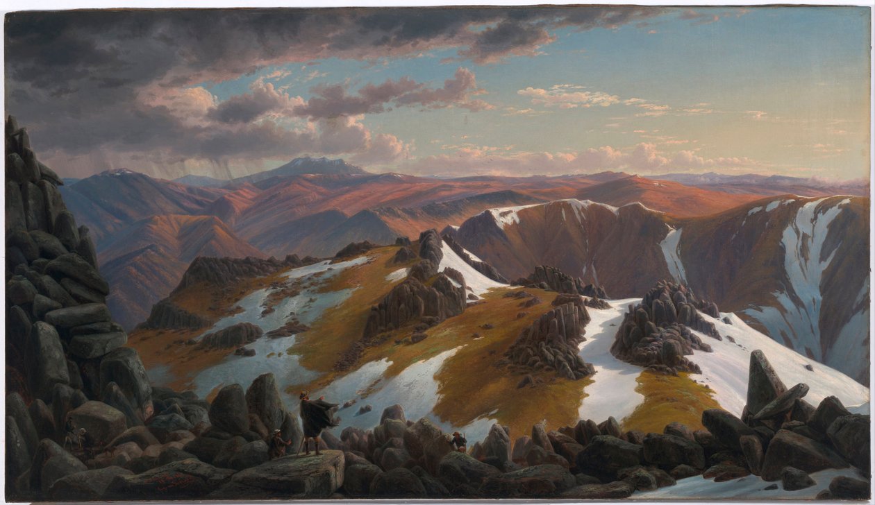 Vista nordeste do topo norte do Monte Kosciusko de Eugen von Guerard