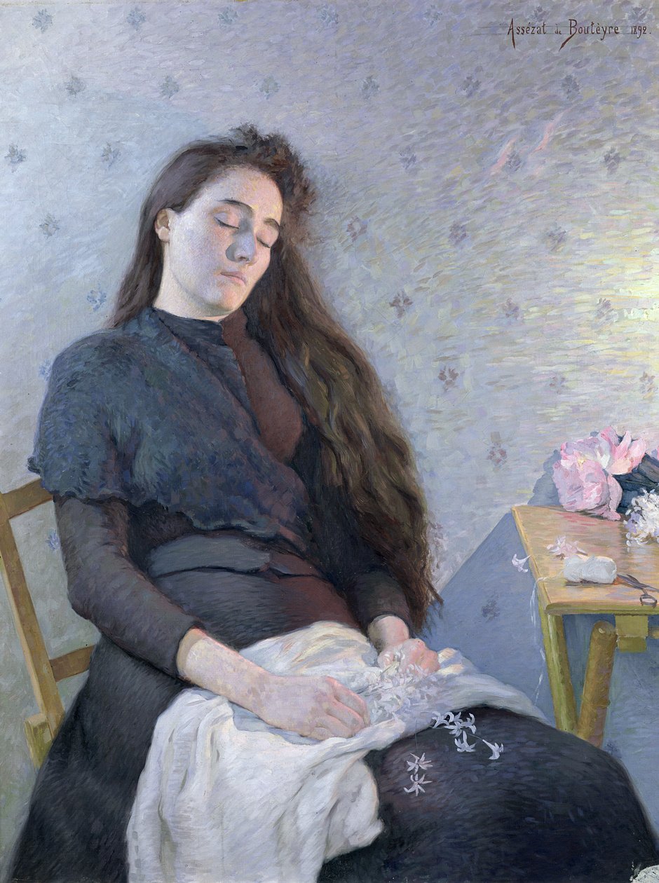 A menina de flor do sono, 1892 de Eugene Assezat de Bouteyre