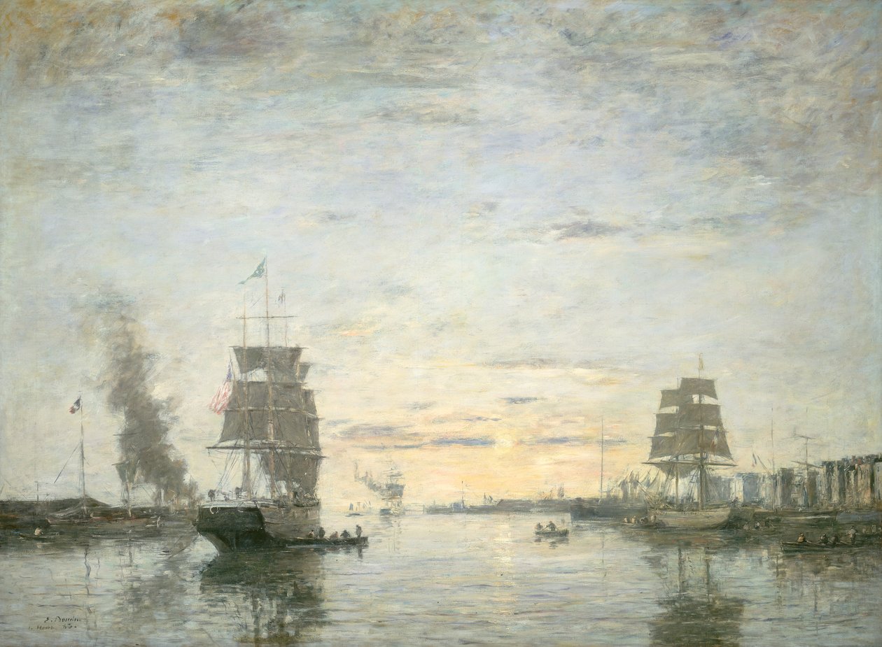 Entrada, porto, le, havre de Eugene Louis Boudin