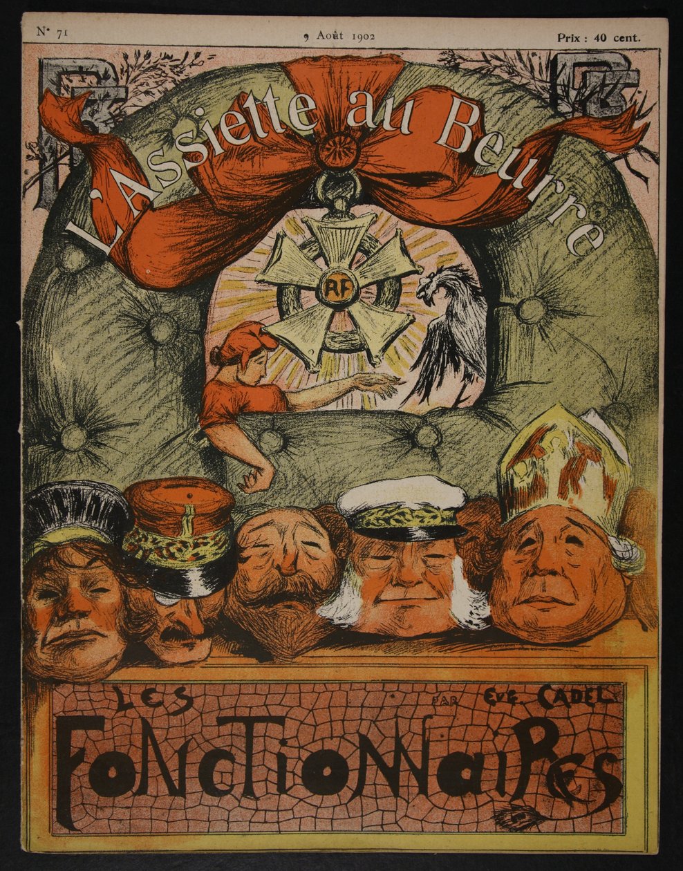 Capa da frente, de "The Butter Plate: The Officials", 9 de agosto de 1902 de Eugene Cadel
