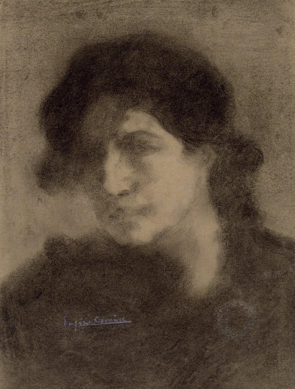 Sem título, c. 1890 (carvão no papel) de Eugène Carrière