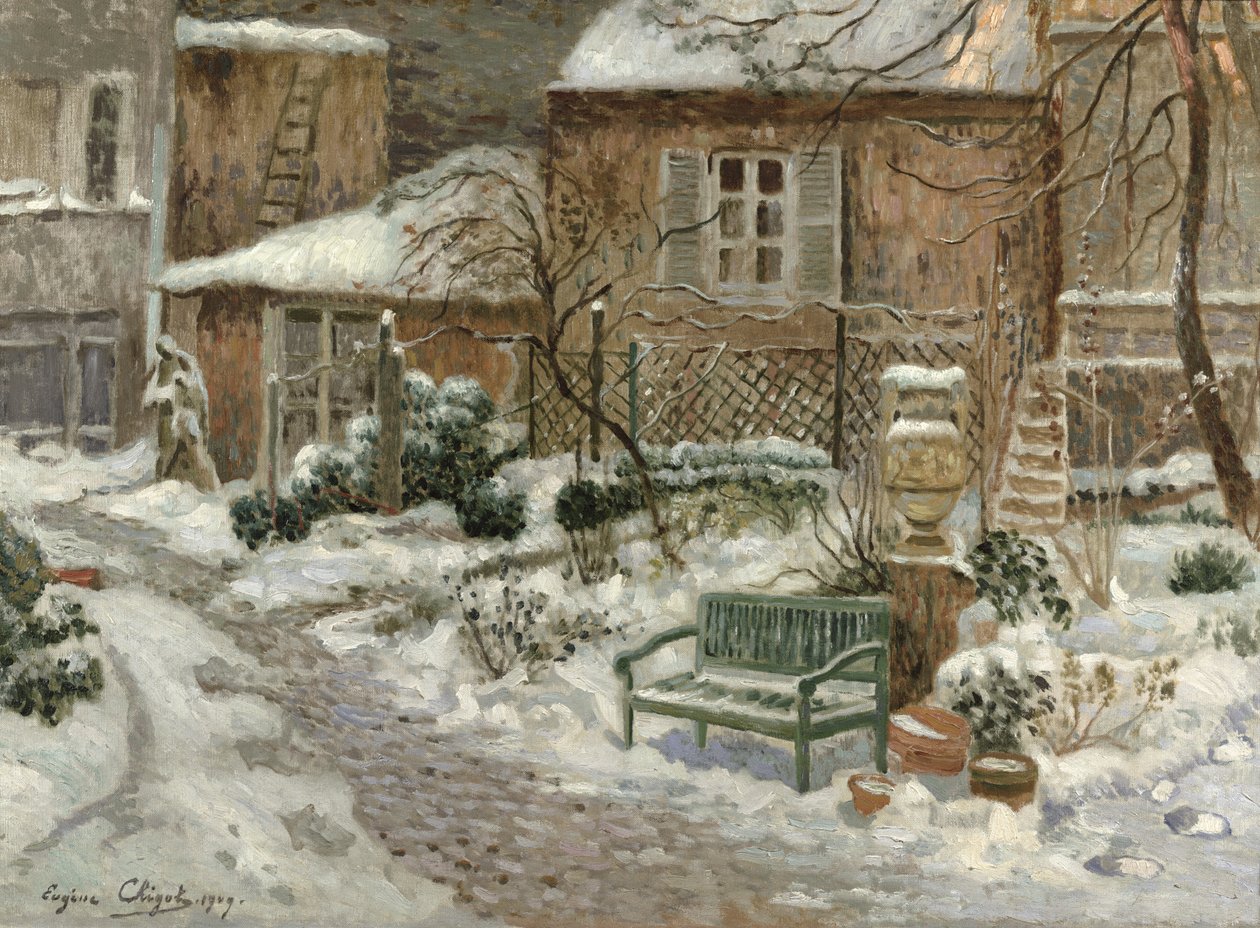O jardim sob a neve, 1909 de Eugene Chigot