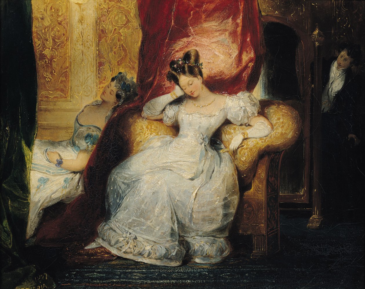 Mulheres jovens sentadas, 1827 de Eugene Deveria