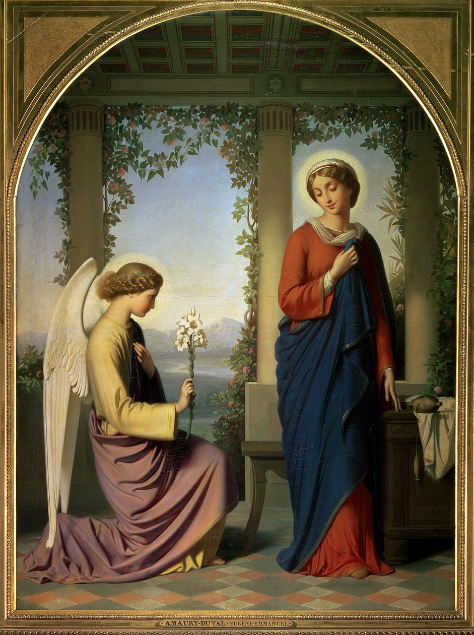 A Saudação Angélica, ou Anunciação, 1860 de Eugene Emmanuel Amaury Duval