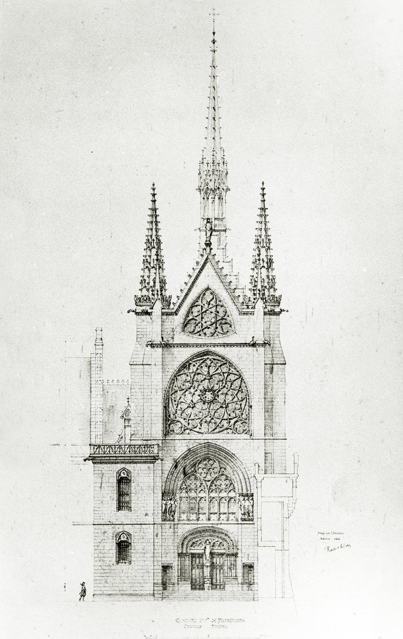 Desenho para a restauração da capela, Château de Pierrefonds, 1864 de Eugene Emmanuel Viollet le Duc