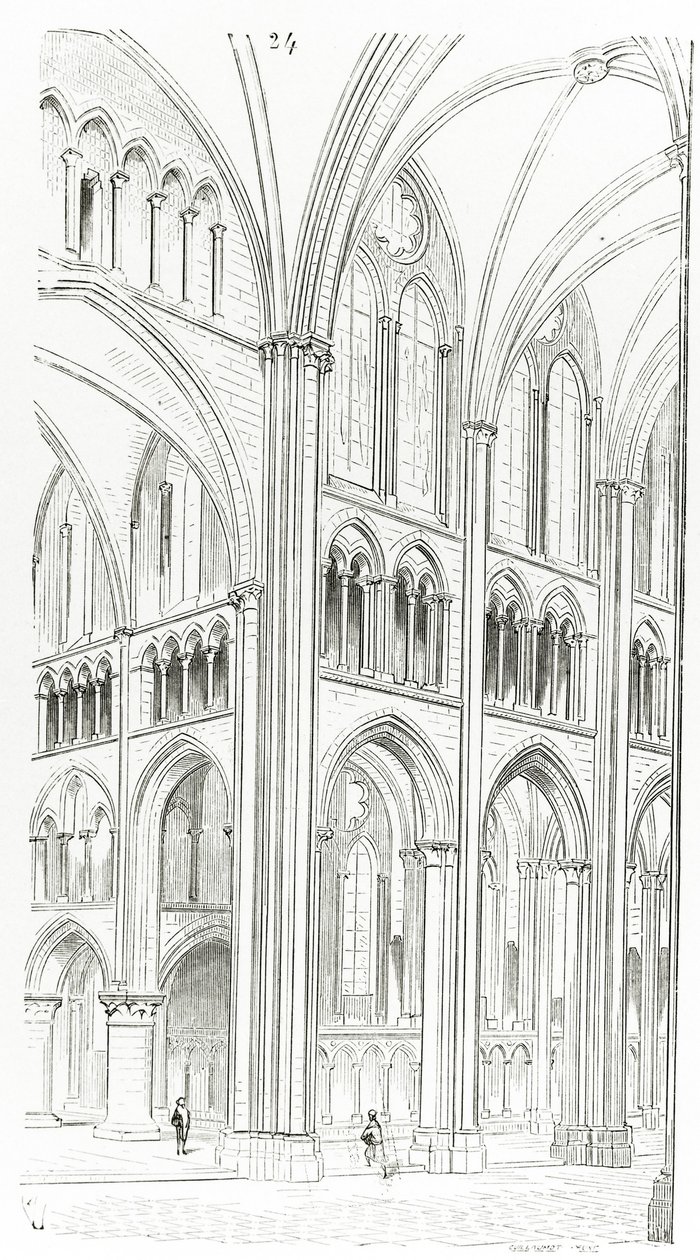 Interior, de, cluny, catedral de Eugene Emmanuel Viollet le Duc
