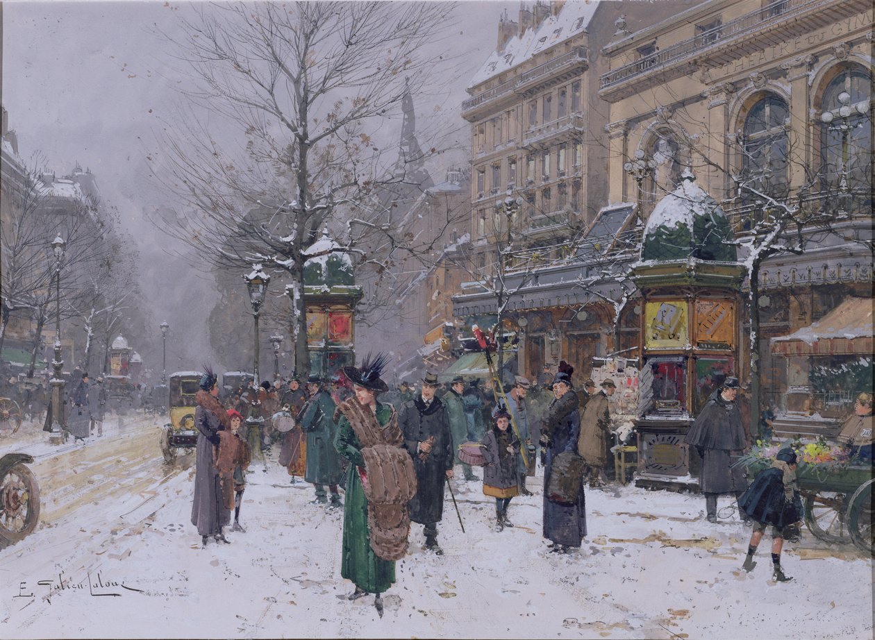 Cena de rua parisiense de Eugene Galien Laloue